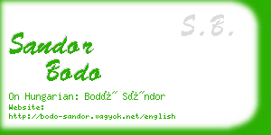 sandor bodo business card